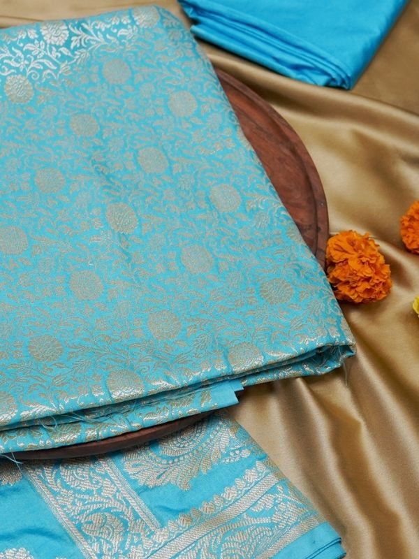 Ferozi Colour Unstitched Suit Set - Krishanlalraman