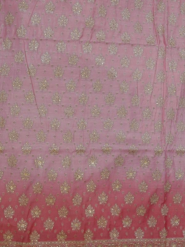 Contrast Pink And Rani Colour Unstitched Suit Set