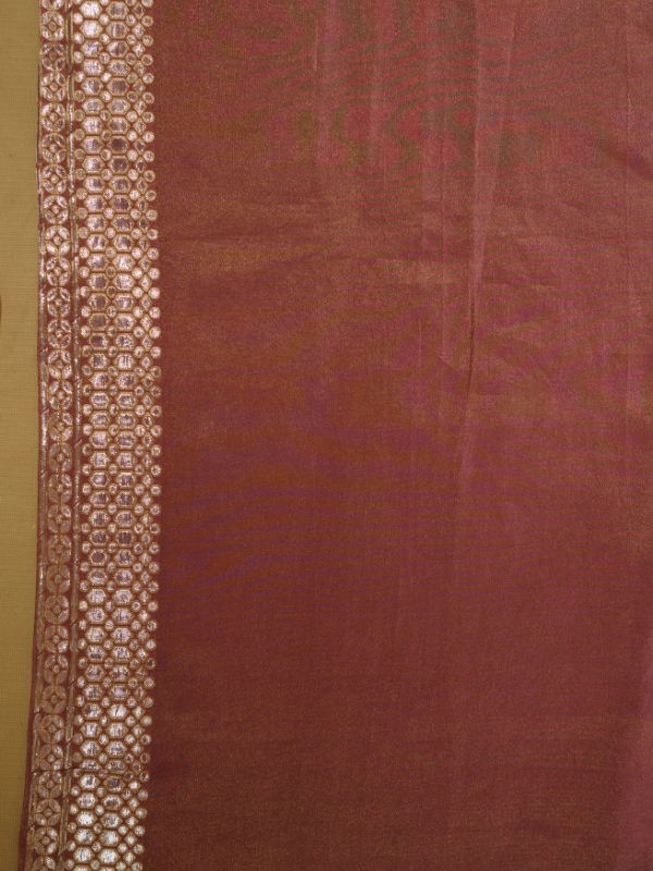 Tissue Mauve Silk Saree ( Gotta- Patti Weaving )